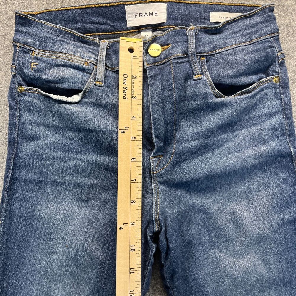 Frame Jeans Women's 27 Le High Skinny Dark Blue Stretch Denim High Rise - Picture 6 of 13